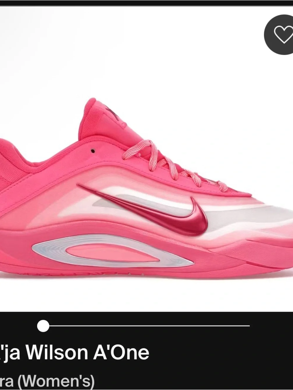 Nike Women's A'ja Wilson A'One Pink A’ura Sneakers 9.5